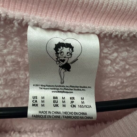 ⚡EVERYTHING MUST GO⚡ Betty Boop Fleece Embroidered Pink  Sweatshirt Women’s - Picture 3 of 7